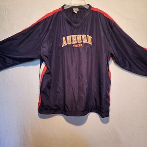 VTG Auburn Tigers V-neck Pullover Windbreaker Jacket Men's XL By Red Oak